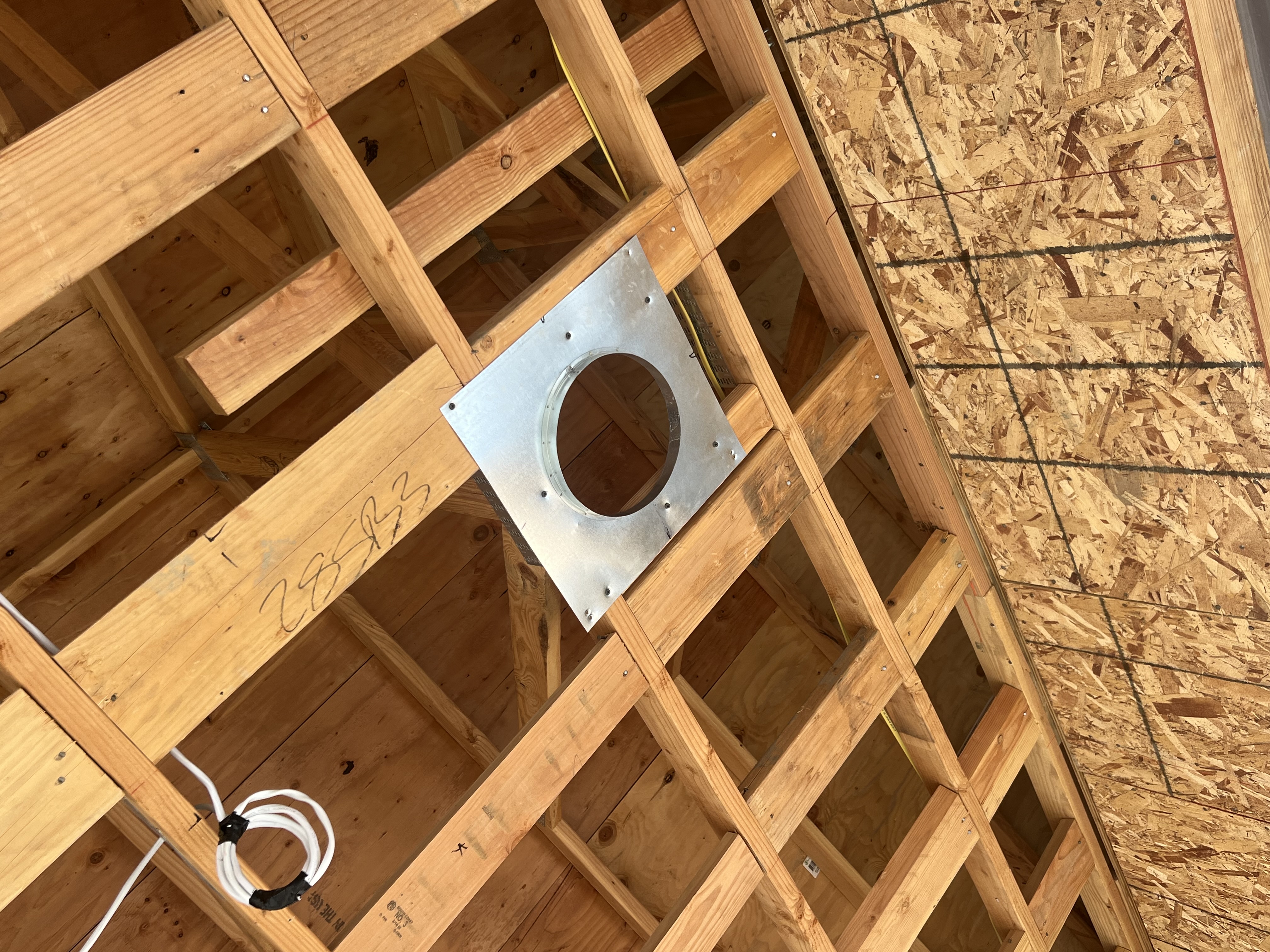 Bracket installed at framing stage
